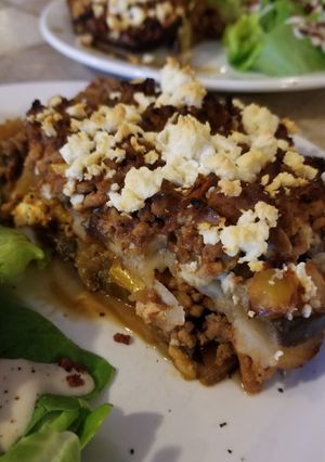 A picture of Eggplant & potato bake.