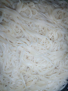 A picture of White spaghetti.
