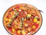 Basque style chicken (Poulet Basquaise)