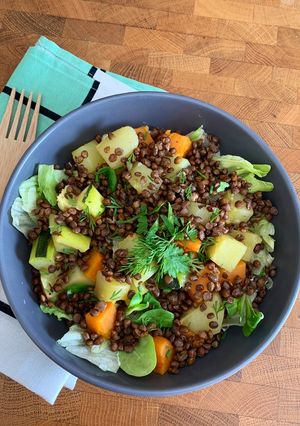Une photo de ☆Salade de Lentilles Croustillantes, Légumes Rôtis☆