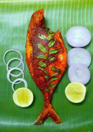 A picture of Malabar trevally fish fry.