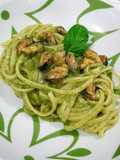 Linguine con cozze e crema di zucchine