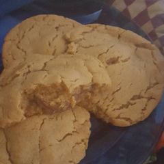A picture of Reeses peanut butter cup stuffed peanut butter cookies.