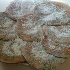 A picture of Happy weekend pancakes egg less.