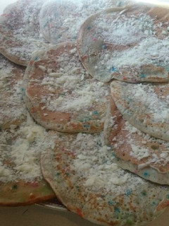 A picture of Happy weekend pancakes egg less.