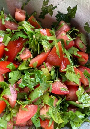A picture of Simple Tabbouleh / parsley & tomato salad.