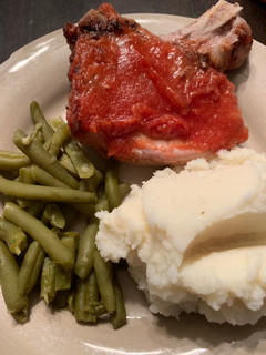 A picture of Hawaiian pork chops.