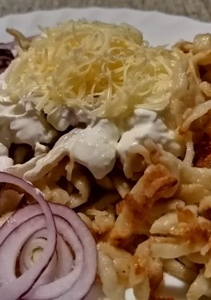 Brindzás haluska recept fotója