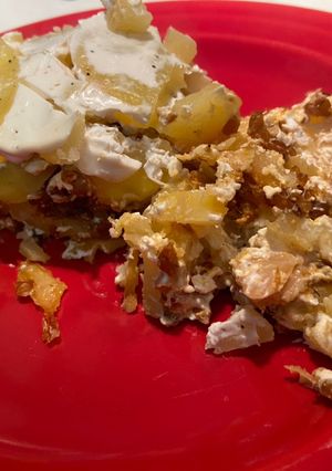 Vegán rakott krumpli recept fotója