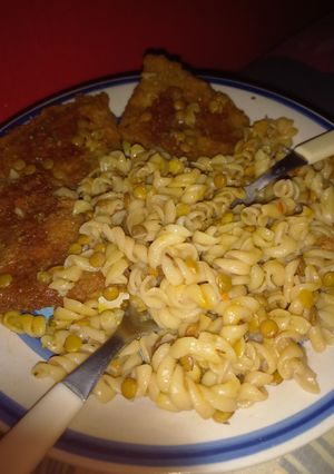 Una foto de Fideos y milas de berenjena