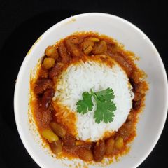 A picture of Rajma chawal (jain).