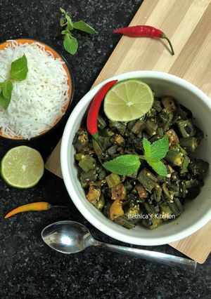 A picture of Okra Bhindi Stir Fry.