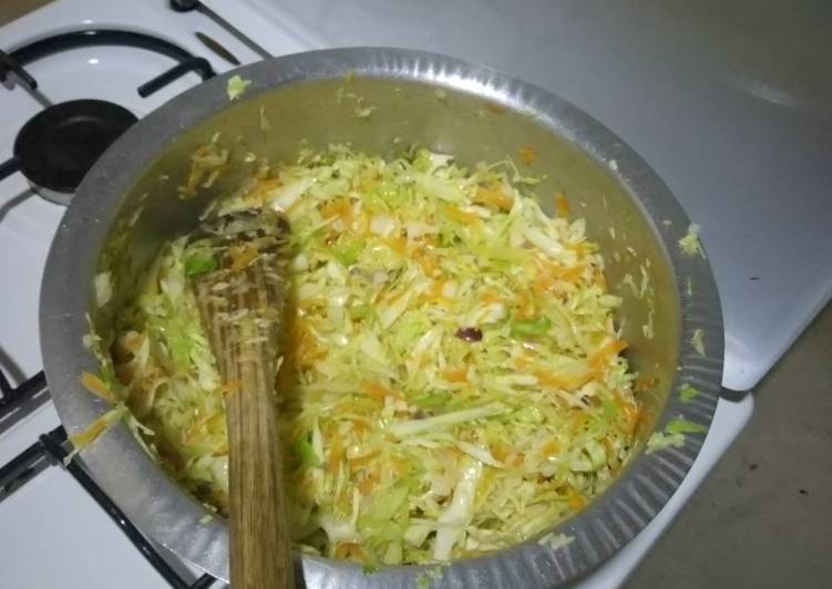Steamed cabbage and carrot