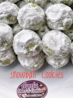 Foto resep Snowball cookies(putri salju pandan)
