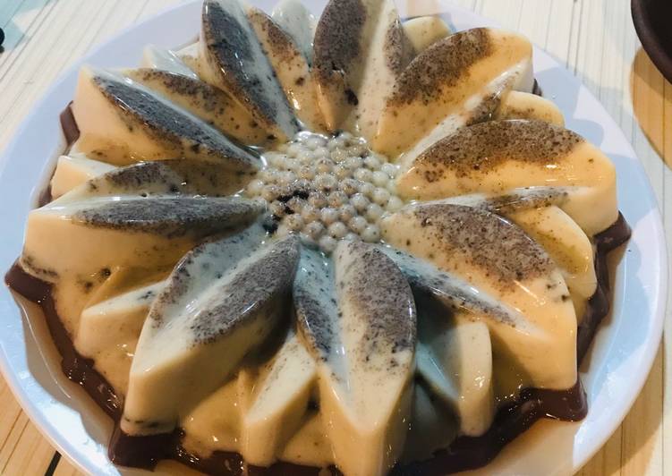 Pudding coklat susu oreo