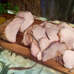 Roast Pork Belly with Special gravy A picture of Roast Pork Belly with Special gravy.
