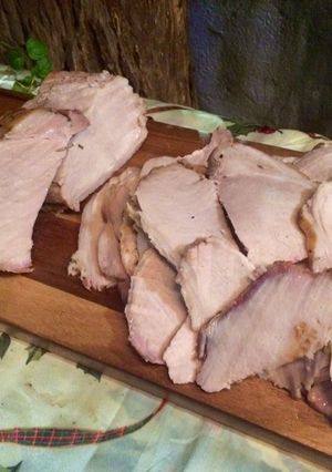 A picture of Roast Pork Belly with Special gravy.