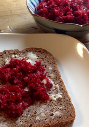 A picture of Beetroot and Carrot Jam/Spread.