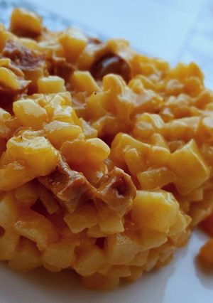 Une photo de Pomme de terresotto ou risotto de pomme de terre au chorizo