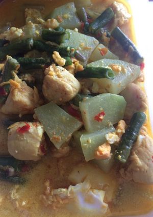 Foto resep Lodeh Labu Siam, Kacang Panjang, Ayam dan Telur Orak Arik
