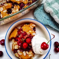 A picture of Fresh Cherry Cobbler.