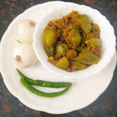 A picture of Shimla mirchi besan sabzi.