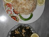 ملوخية دجاج و رز