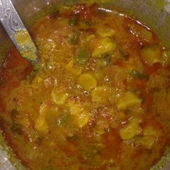 A picture of Besan ke gatte ki sabji.