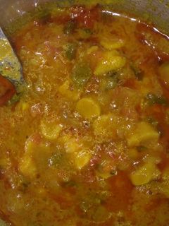 A picture of Besan ke gatte ki sabji.