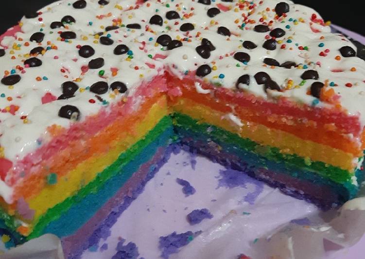 Rainbow Cake Kukus Anti Gagal