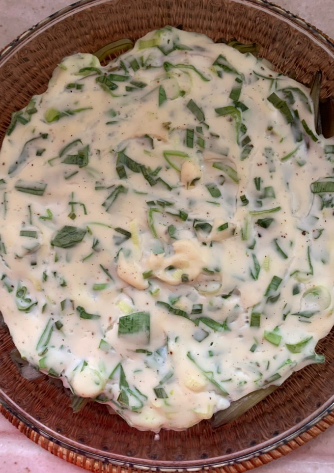Una foto de Pencas de acelga con salsa blanca