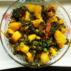 A picture of Aloo methi matar.