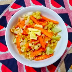Chhum han (steamed mix vegetables) A picture of Chhum han (steamed mix vegetables).