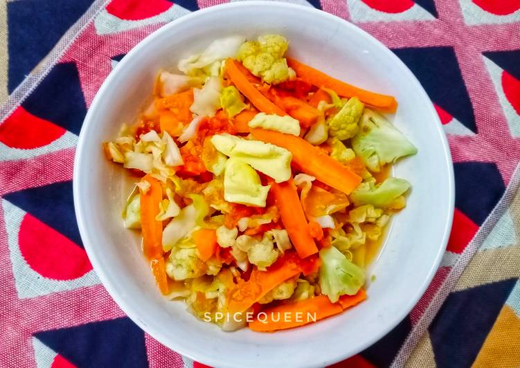 Recipe of Perfect Chhum han (steamed mix vegetables)