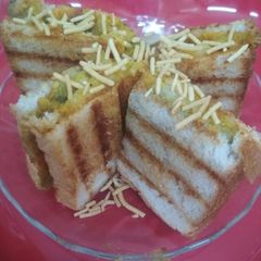 Aloo bhujiya masala toast A picture of Aloo bhujiya masala toast.