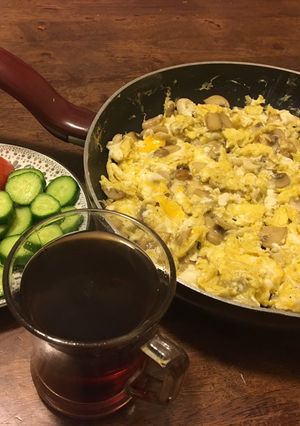 صورة لوصفة بيض وفطر اطيب ترويقة صحيّة