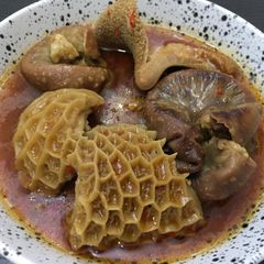 Assorted meat peppersoup A picture of Assorted meat peppersoup.