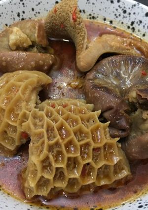 A picture of Assorted meat peppersoup.