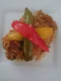 Baked stuffed chilli and lime chicken thigh