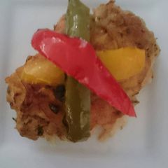 A picture of Baked stuffed chilli and lime chicken thigh.