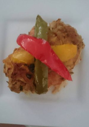 A picture of Baked stuffed chilli and lime chicken thigh.