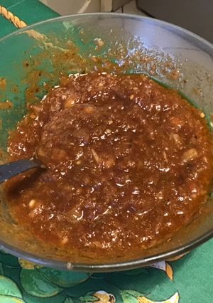 Une photo de Sauce / marinade tomates,oignon de roscoff,sirop d érable,soja et épices