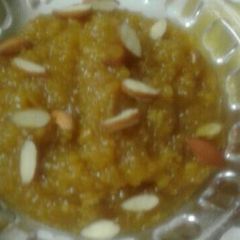 A picture of Moong daal ka halwa.