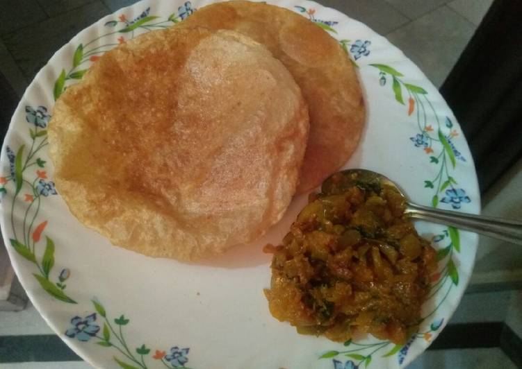 Steps to Prepare Super Quick Homemade Petha bhaji with poori