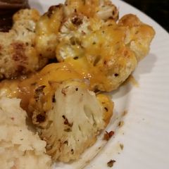 A picture of Brad's cheddar roasted cauliflower.