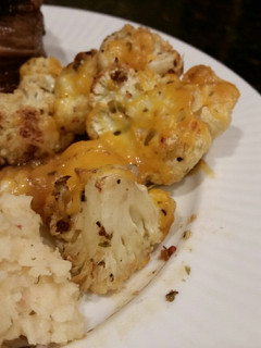 A picture of Brad's cheddar roasted cauliflower.