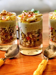 A picture of Layered sprouts chaat.