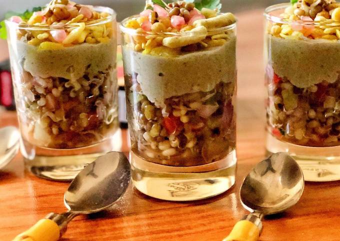 Layered sprouts chaat Recipe