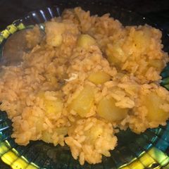 A picture of Rice with sweet potatoes.