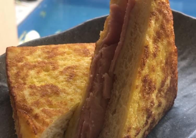 Resep French toast ham &amp; cheese Anti Gagal